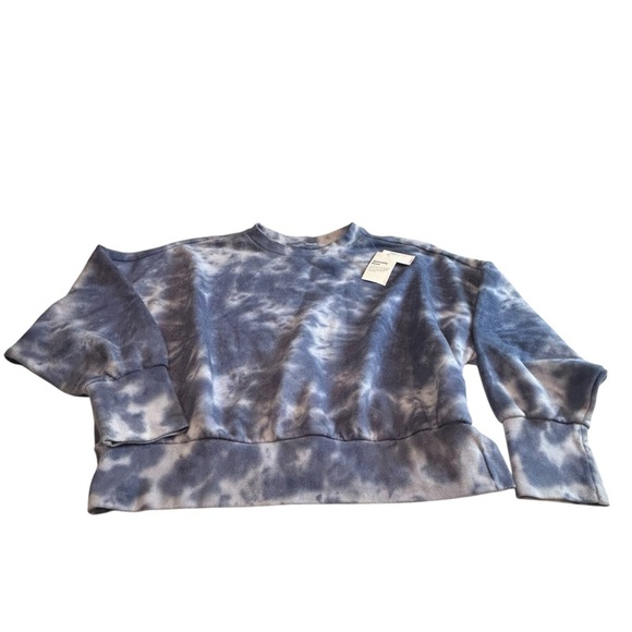 Old Navy Blue Tie Dye Oversized Sweater with Fitted Sleeves Unique Dye SZ XL - Picture 2 of 8